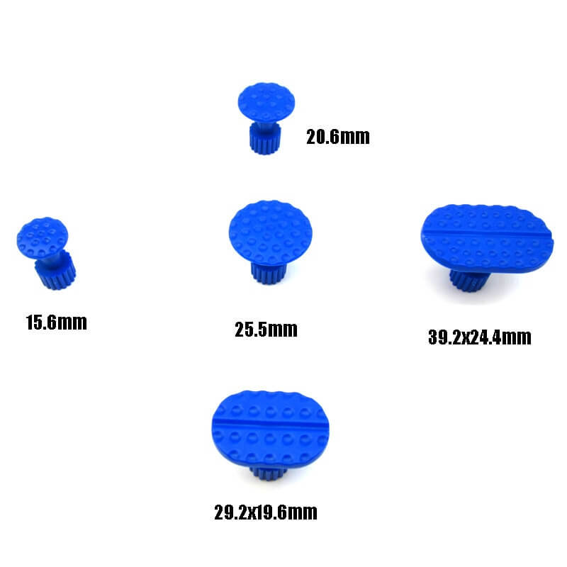 Car Dent Repair Tool pads detail showing the five different sizes