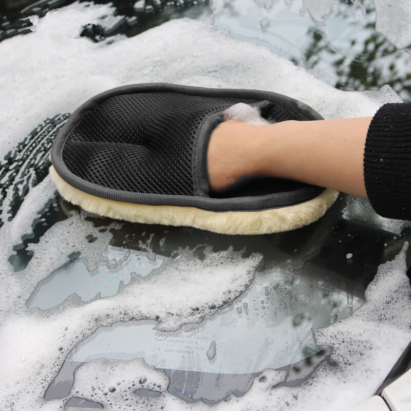 Car Washing Glove on hand washing car