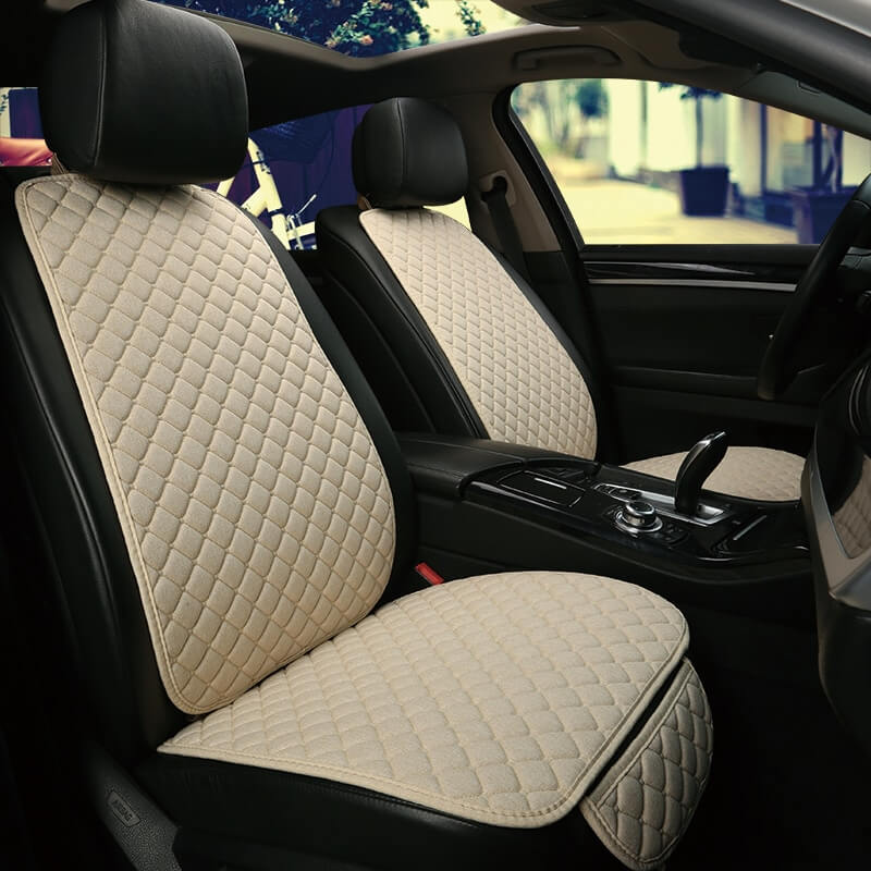 Linen Car Seat Cover one pair in Beige