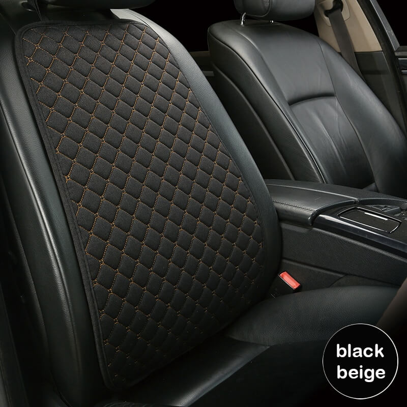 Linen Car Seat Cover Black with Red stitching